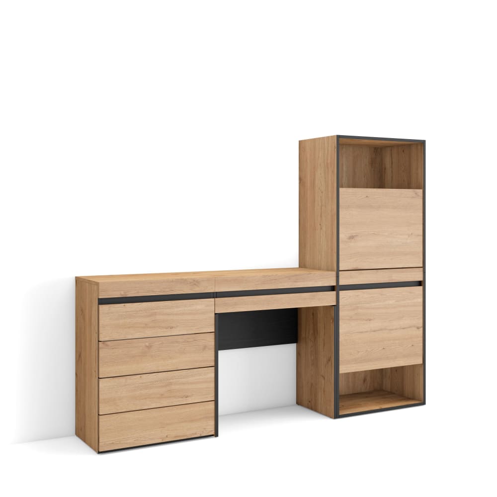 Schuhschrank Holzeffekt 187x35x145cm Eiche - Maisons Du Monde