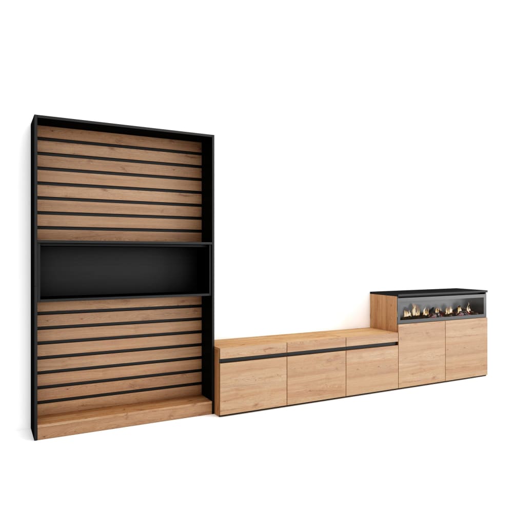 ensemble TV effet bois