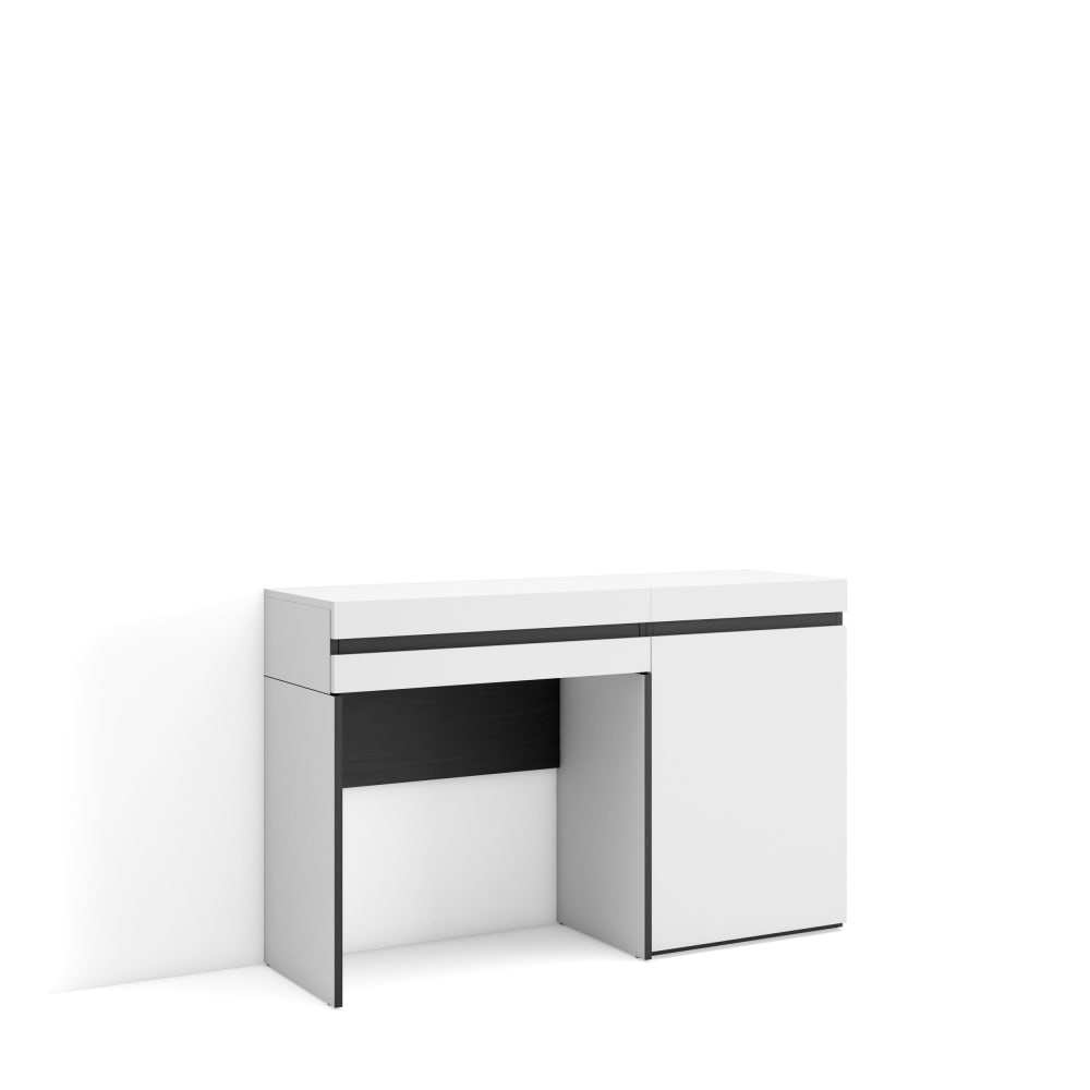 Coiffeuse effet bois blanc 121x35x75cm