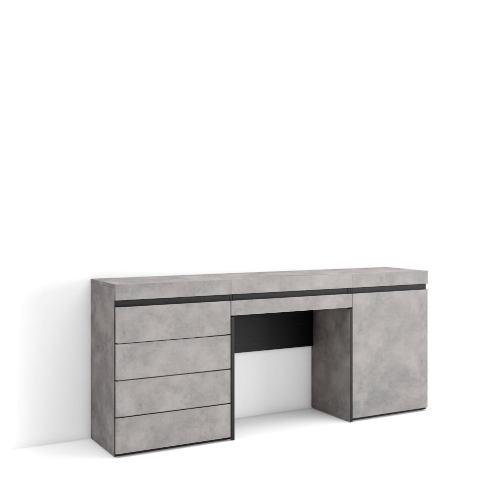 Schminktisch Holzeffekt 177x35x75cm Zement - Maisons Du Monde