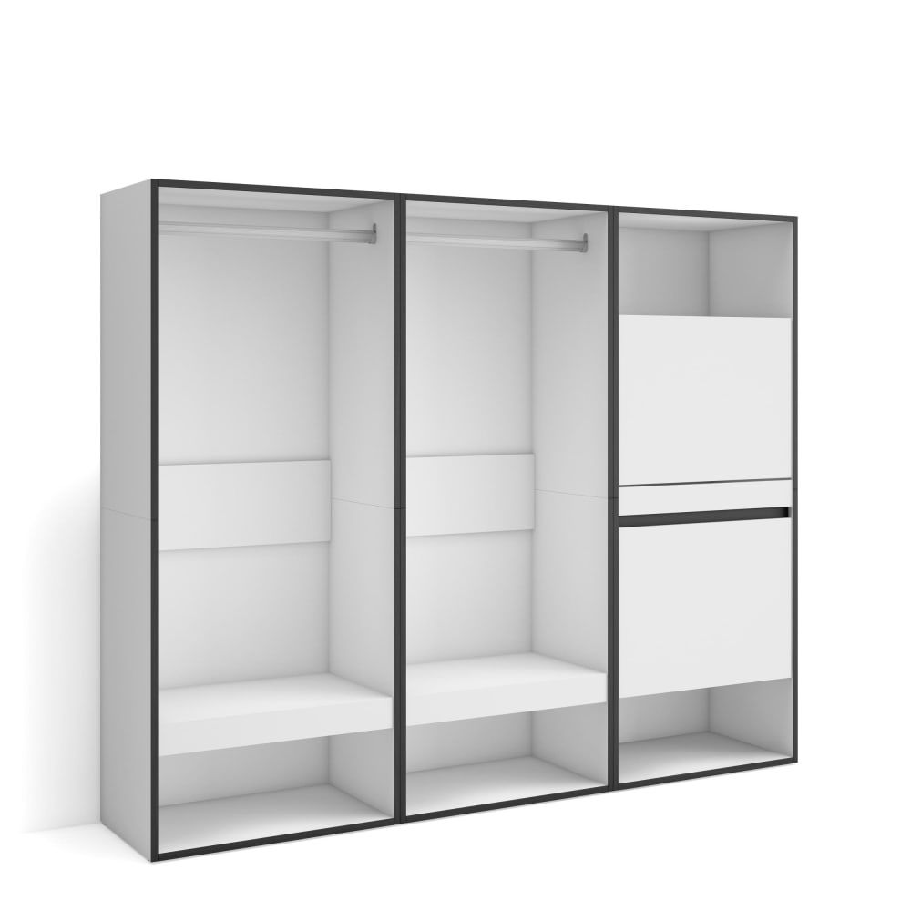 Offener Kleiderschrank Holzeffekt Weiß 180x35x145cm - Maisons Du