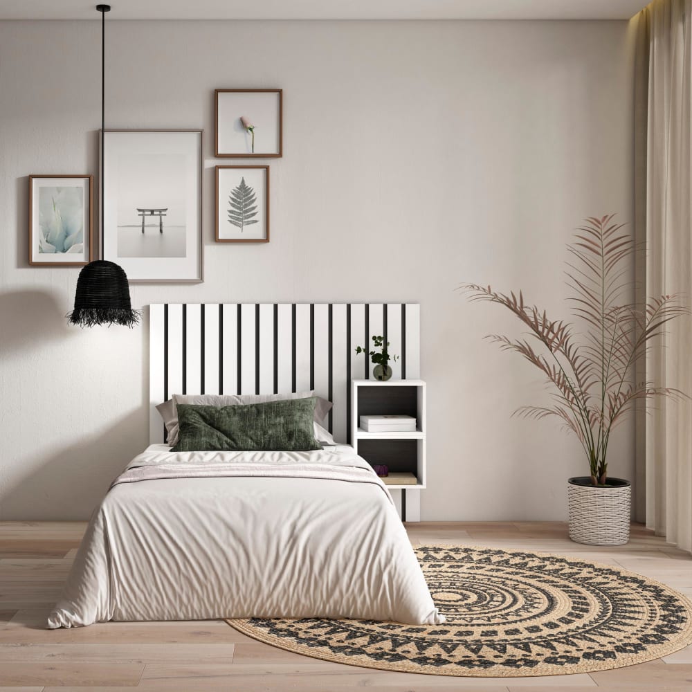 Tête de lit effet bois blanc 133x3x107cm