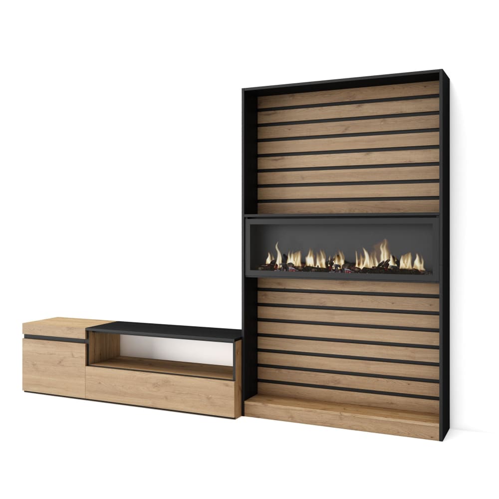 Ensemble TV effet bois