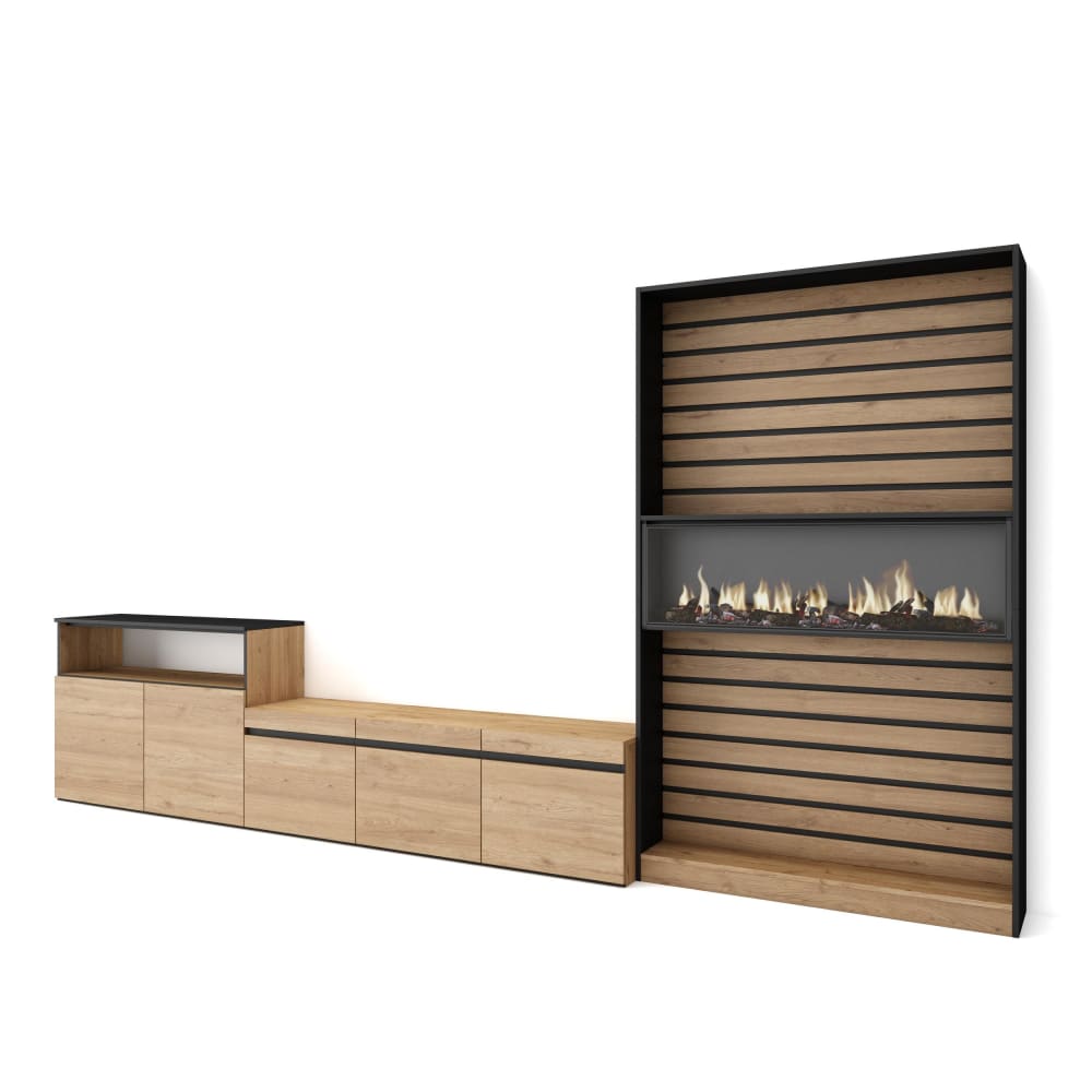 Ensemble TV effet bois