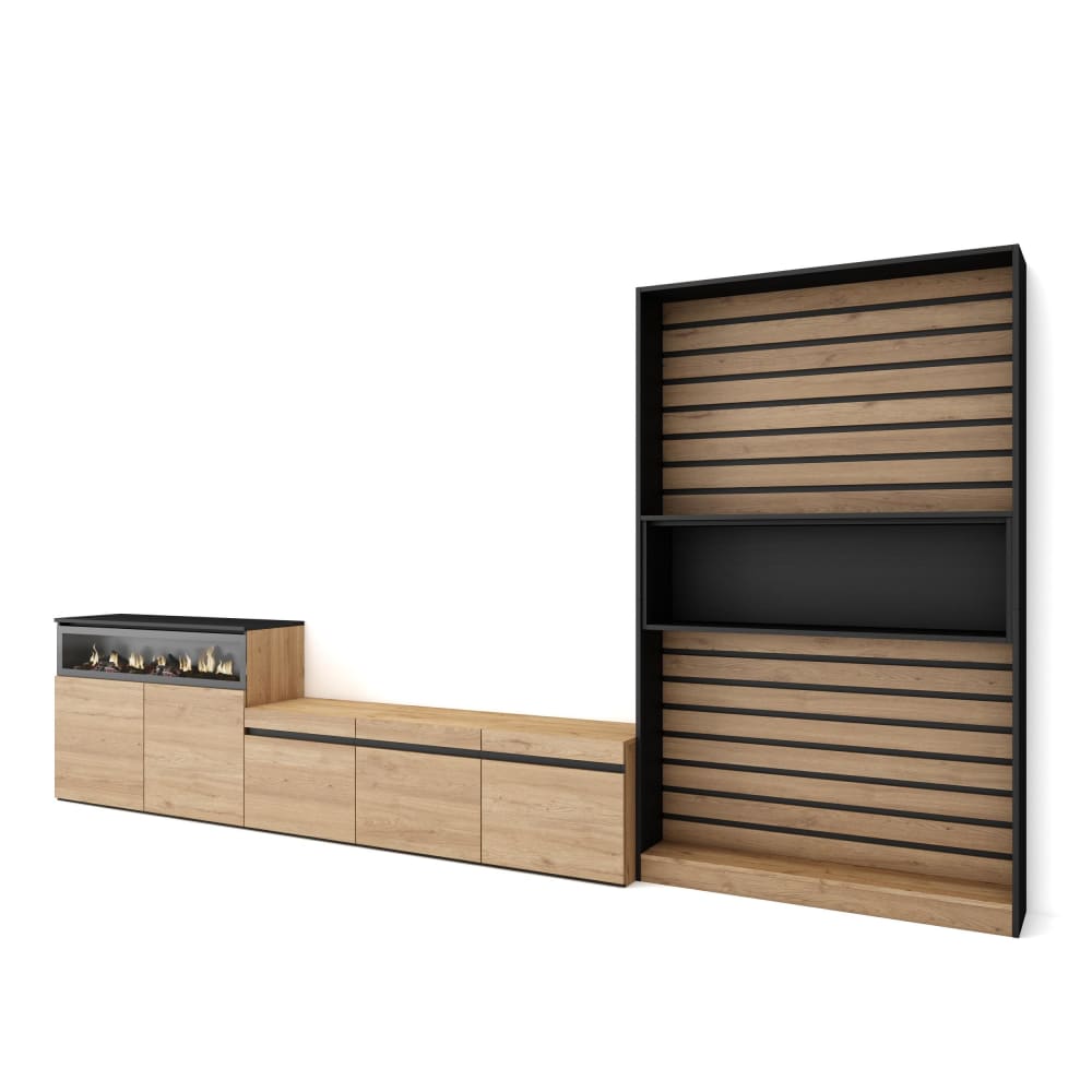 Ensemble TV effet bois