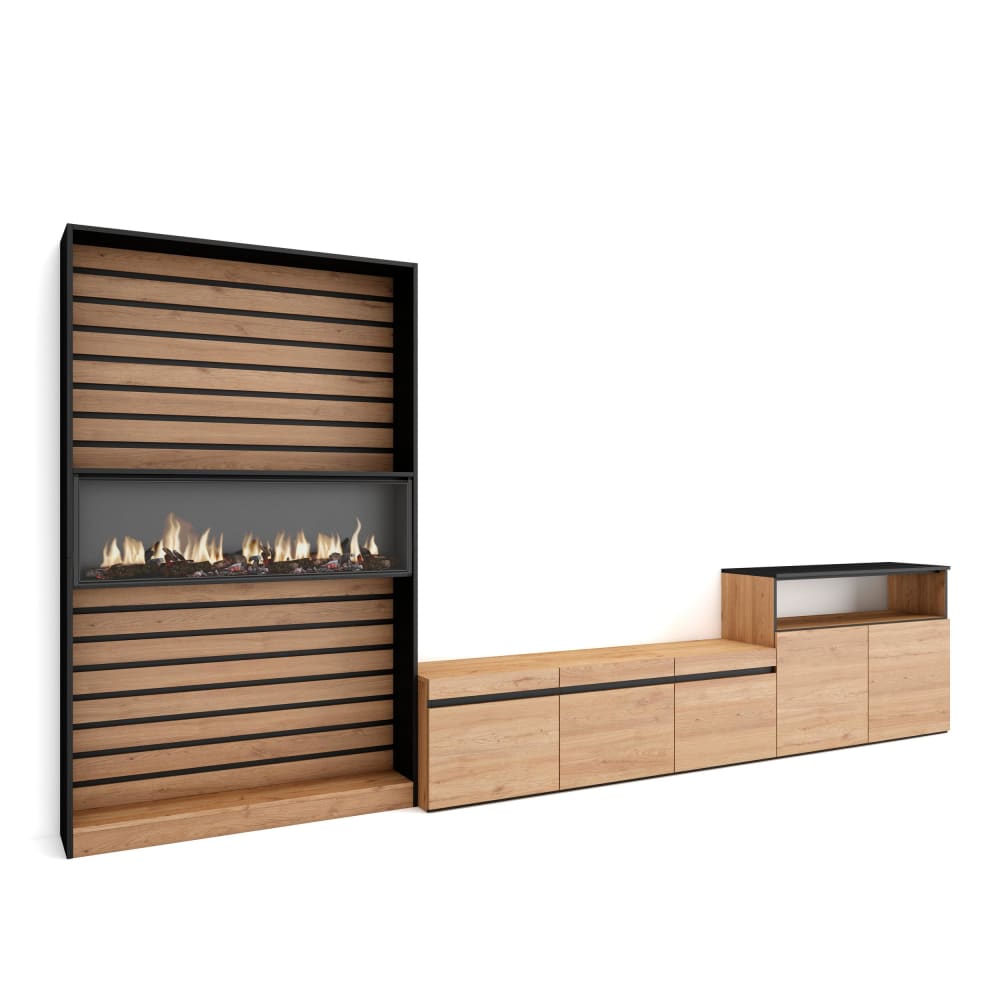 ensemble TV effet bois