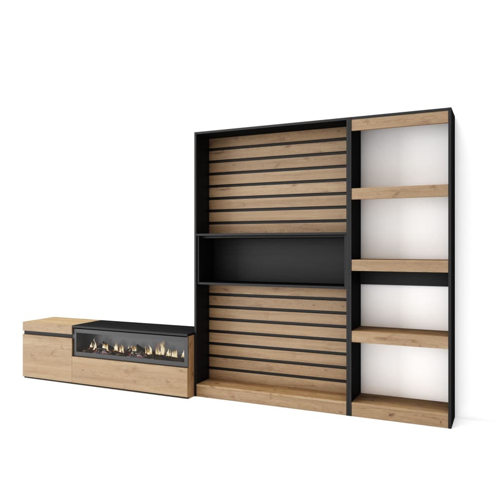 Ensemble TV effet bois
