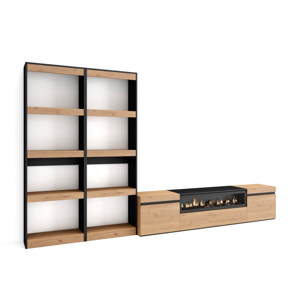 ensemble TV effet bois