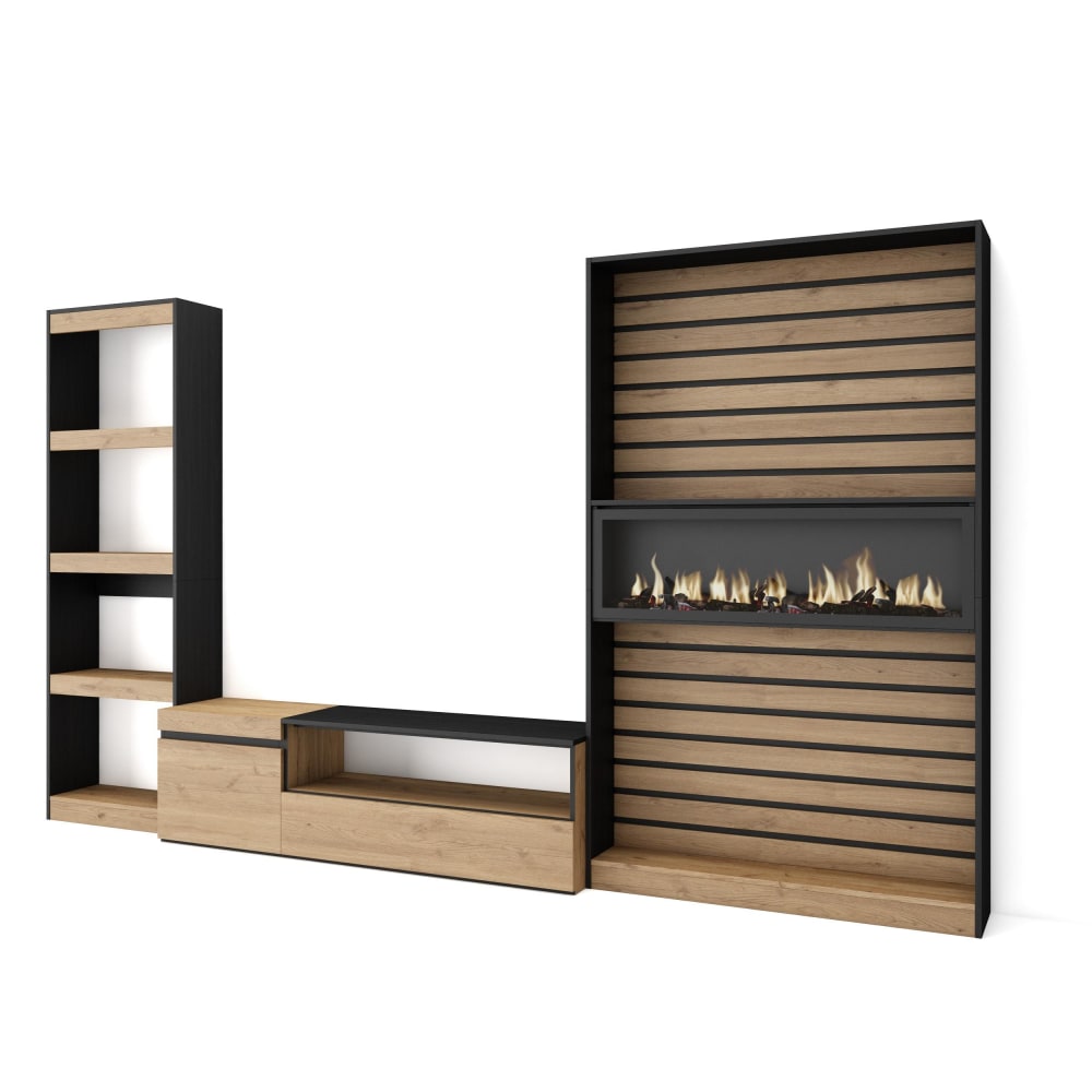 ensemble TV effet bois
