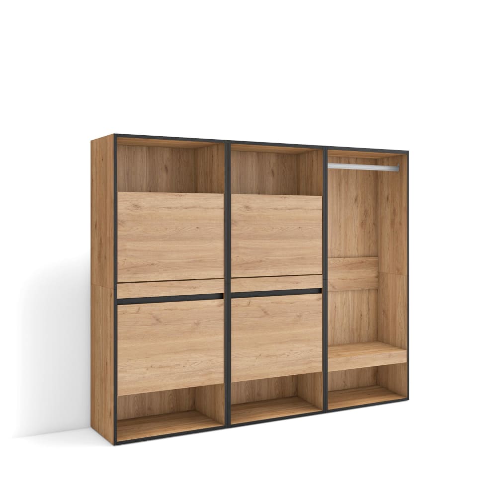 Schuhschrank Holzeffekt 180x35x145cm Eiche - Maisons Du Monde