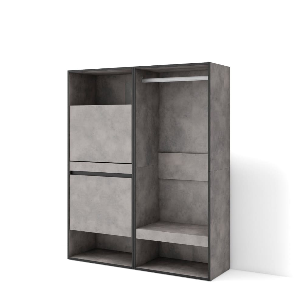 Meuble à Chaussures effet bois ciment 120x35x145cm