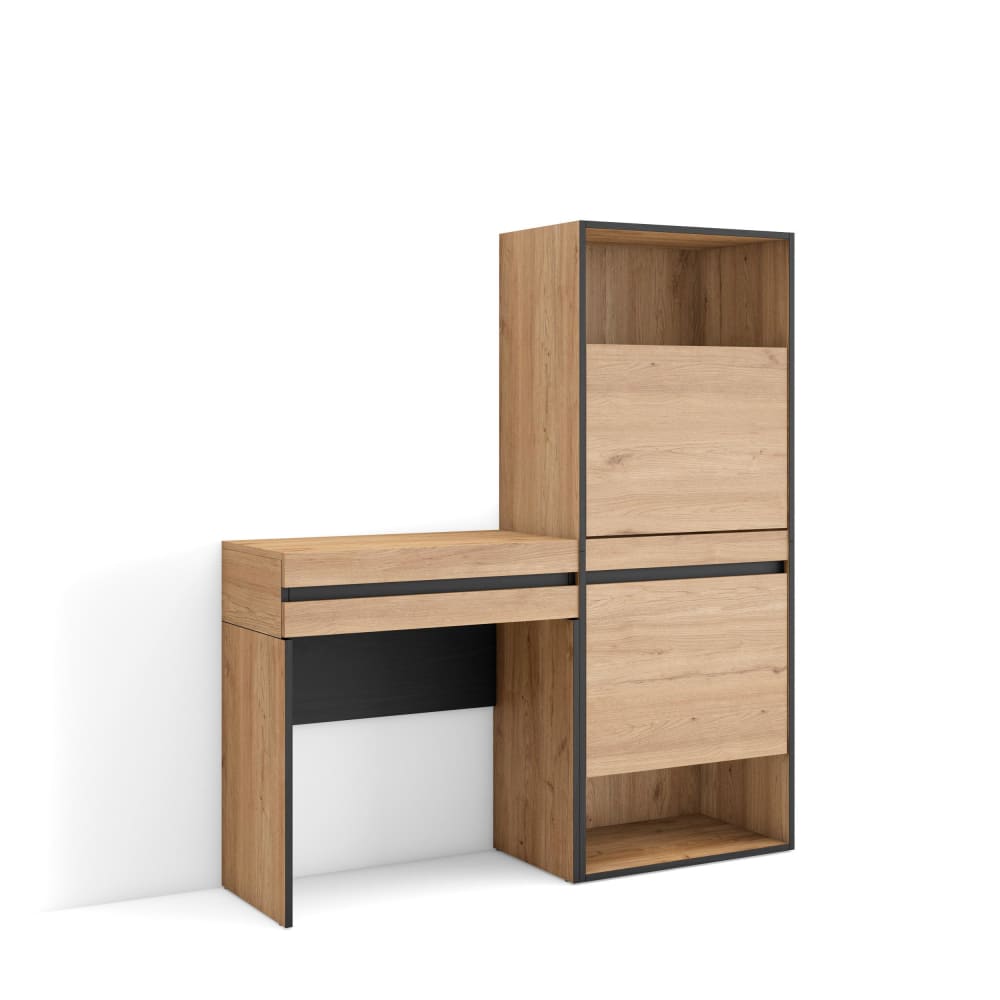 Schuhschrank Holzeffekt 130x35x145cm Eiche - Maisons Du Monde