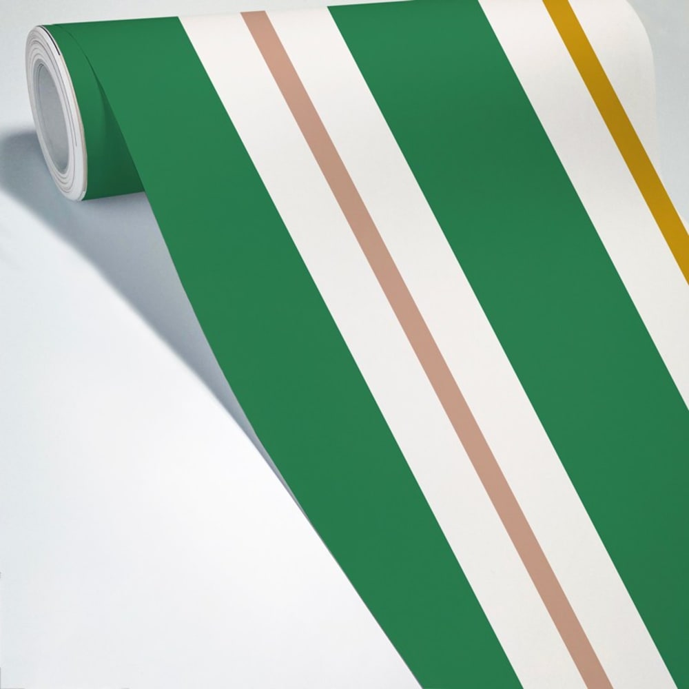 Papier peint raccordable - vert - intissé - 4 lés : 192x270cm — vue 3