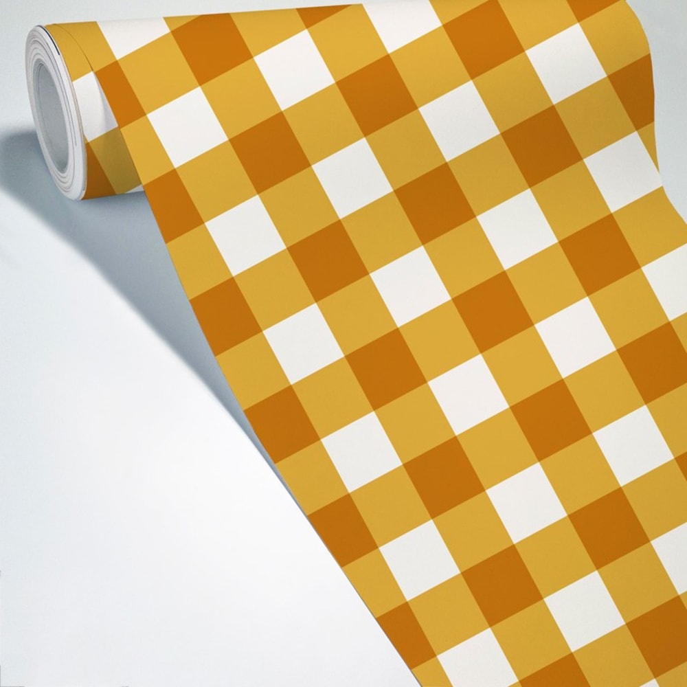 Papier peint raccordable - orange - intissé - 4 lés : 192x270cm — vue 3