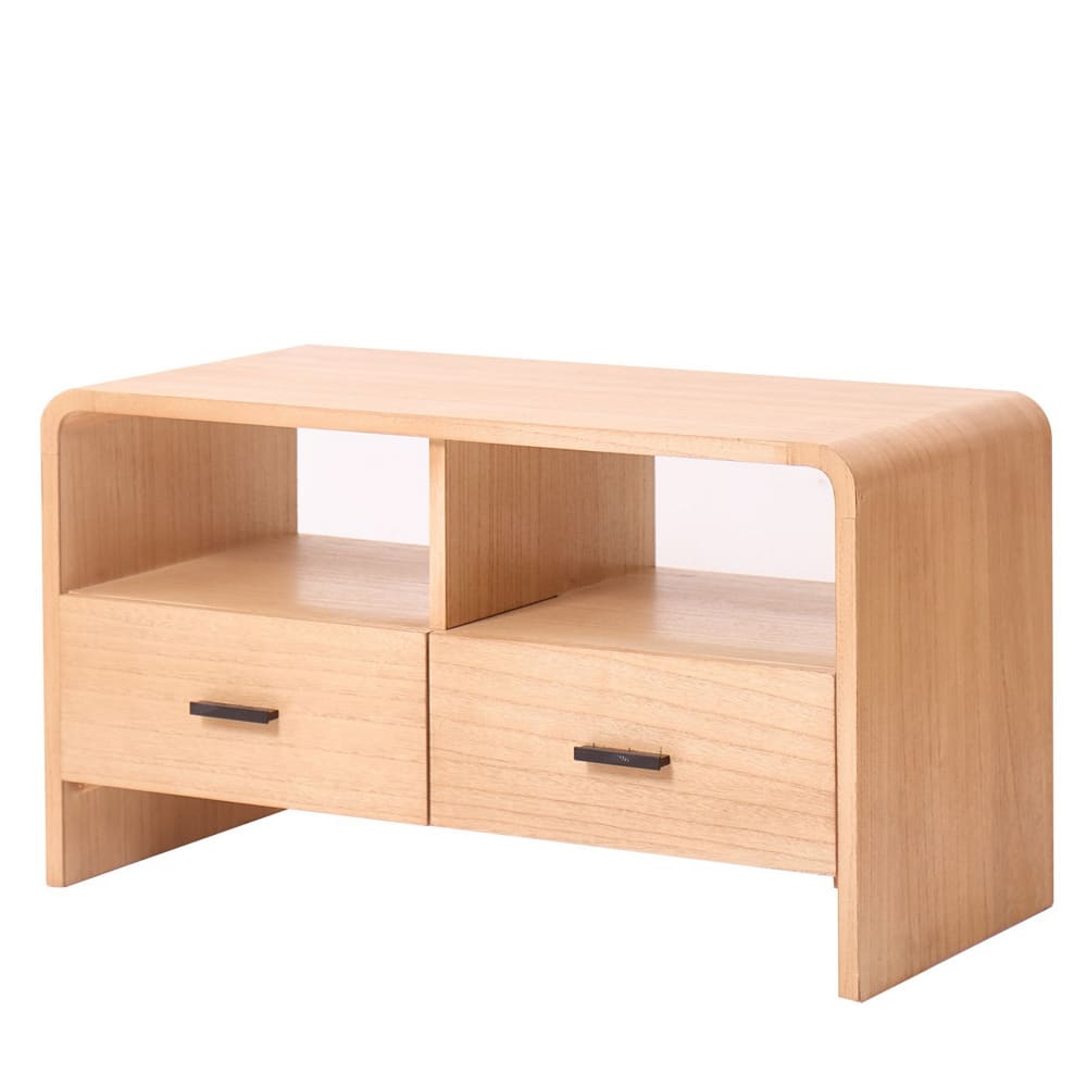 Meuble TV en bois avec 2 tiroirs