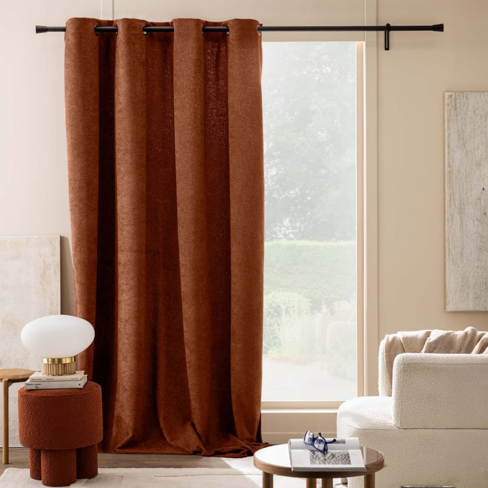 Rideau obscurcissant bouclette 140x260 terracotta