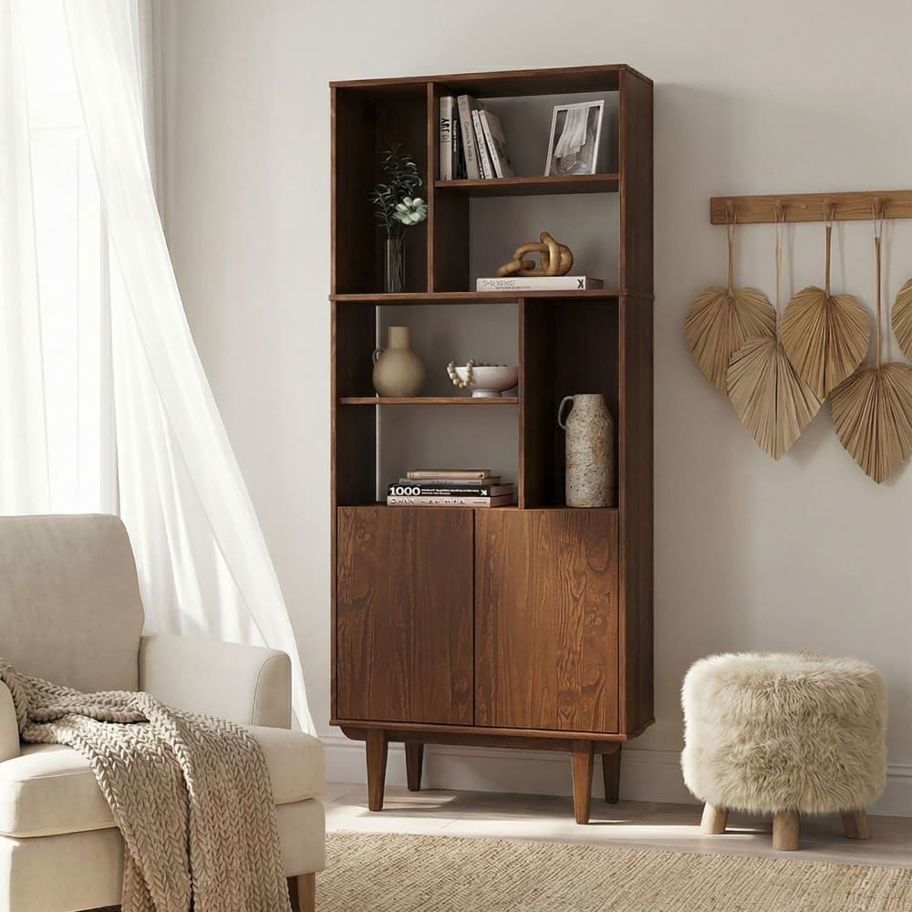 Wohnzimmerschrank mit offenen Fächern, Kastanie - Maisons Du