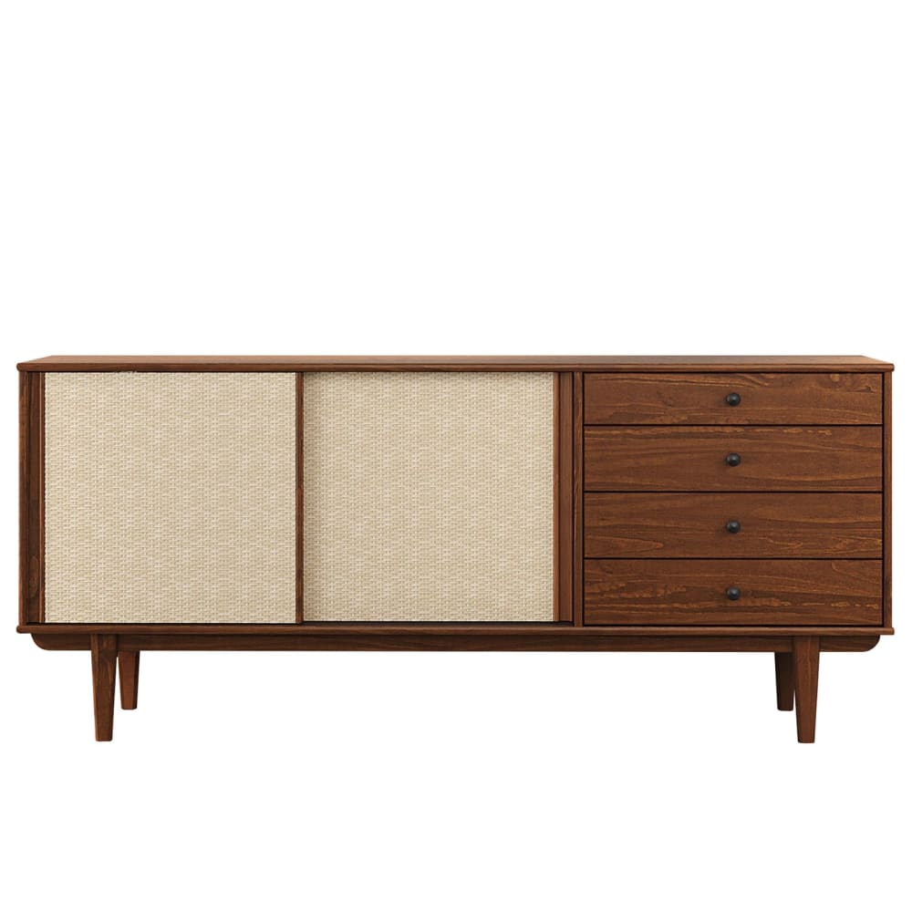 IDIMEX Sideboard mit Rattan Geflecht, Kastanie style modern Braun Holz