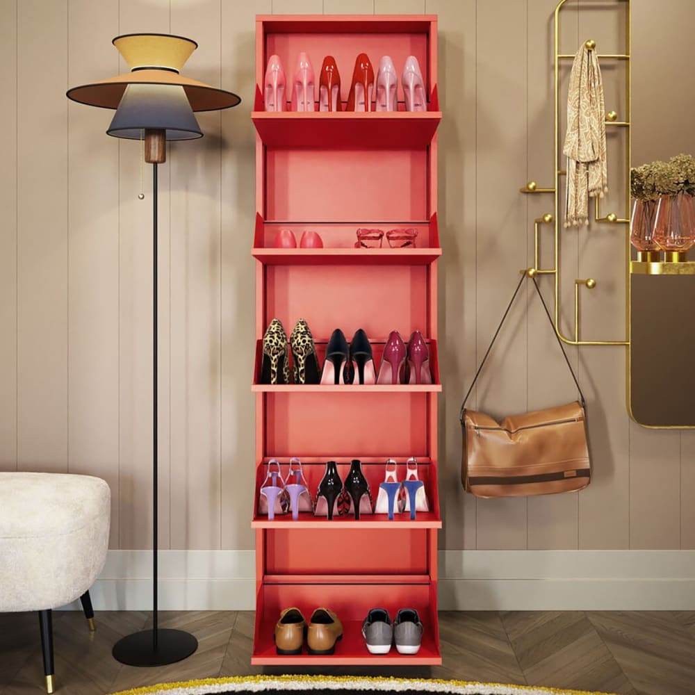 Schuhkipper mit 5 Fächern aus Stahl in Rot - Maisons Du Monde