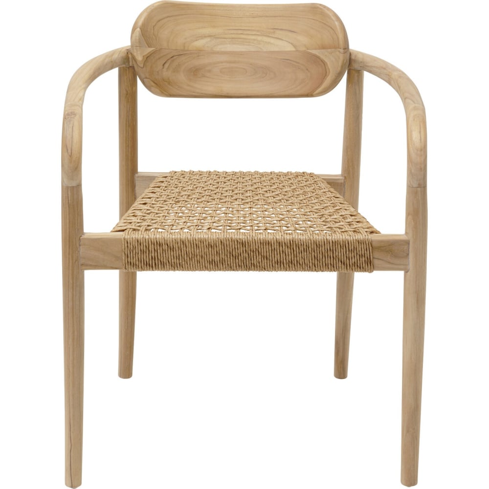 Chaise de jardin avec accoudoirs en teck massif