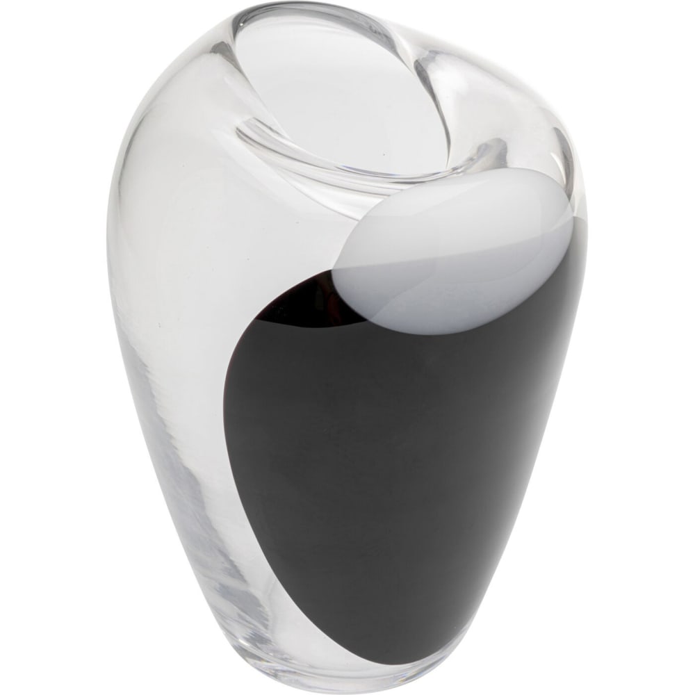 Vase déstructuré en verre noir et transparent H27