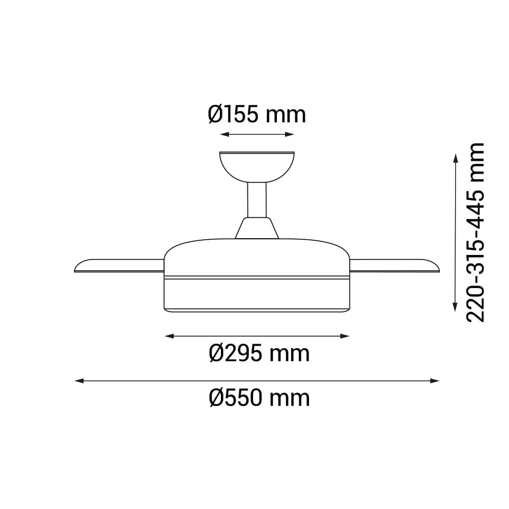 Deckenventilator WIZZ STILO LED 2200 lm Ø 55 cm schwarz DC