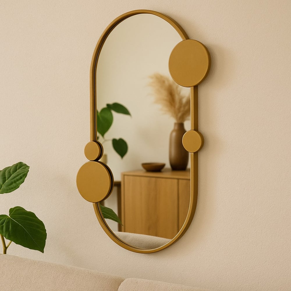 Wandspiegel, Metall, 46 x 76 cm, gold - Maisons Du Monde