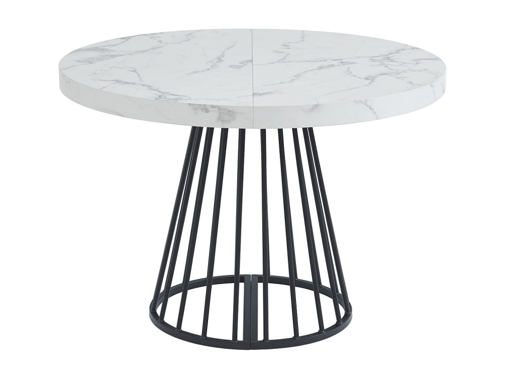 Table extensible effet bois noir, blanc