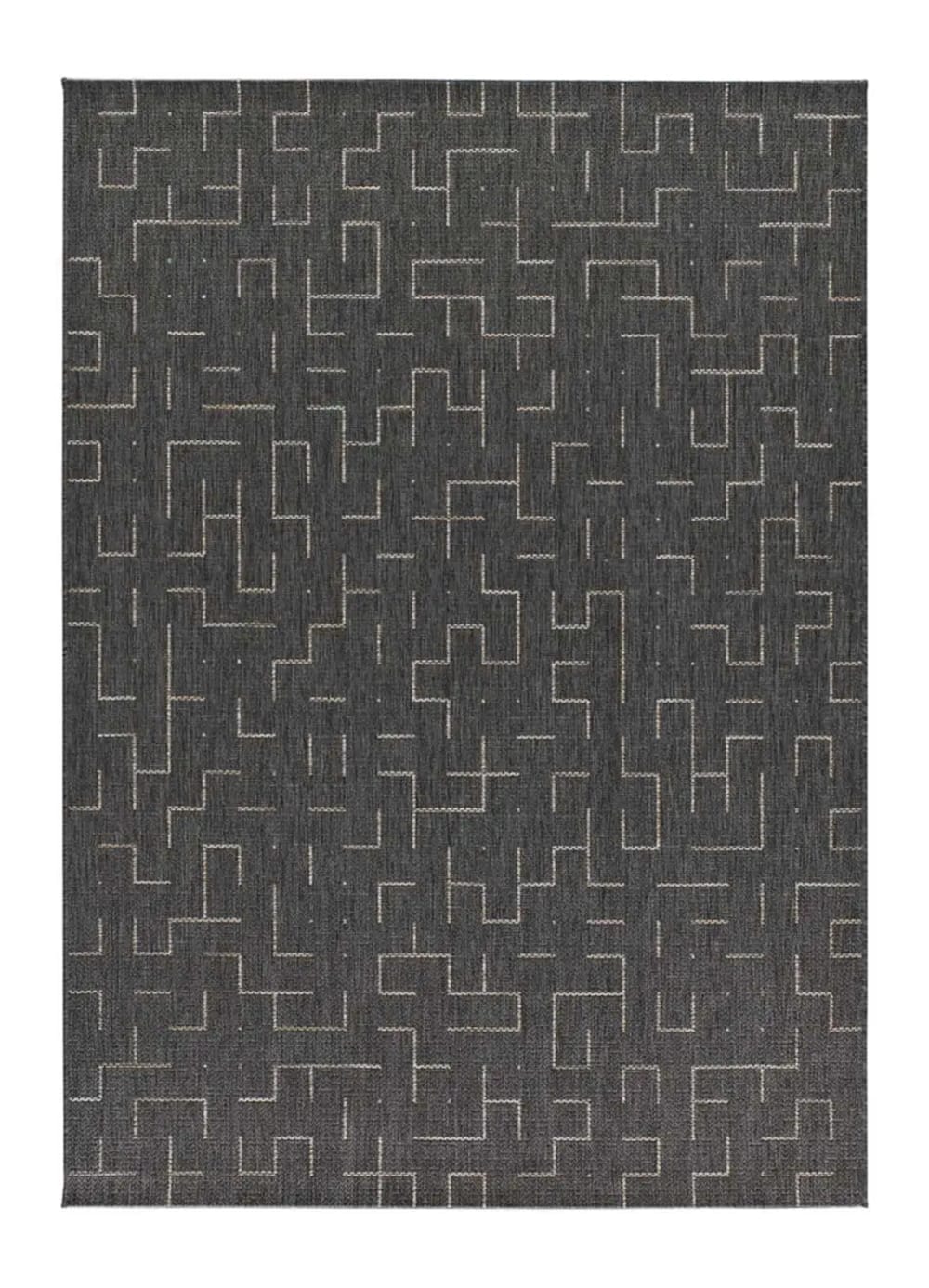 Tapis extérieur géométrique gris 130x190 cm