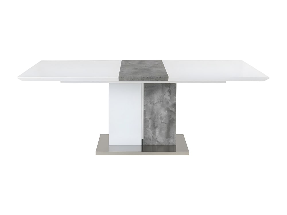 Table extensible effet bois gris, blanc