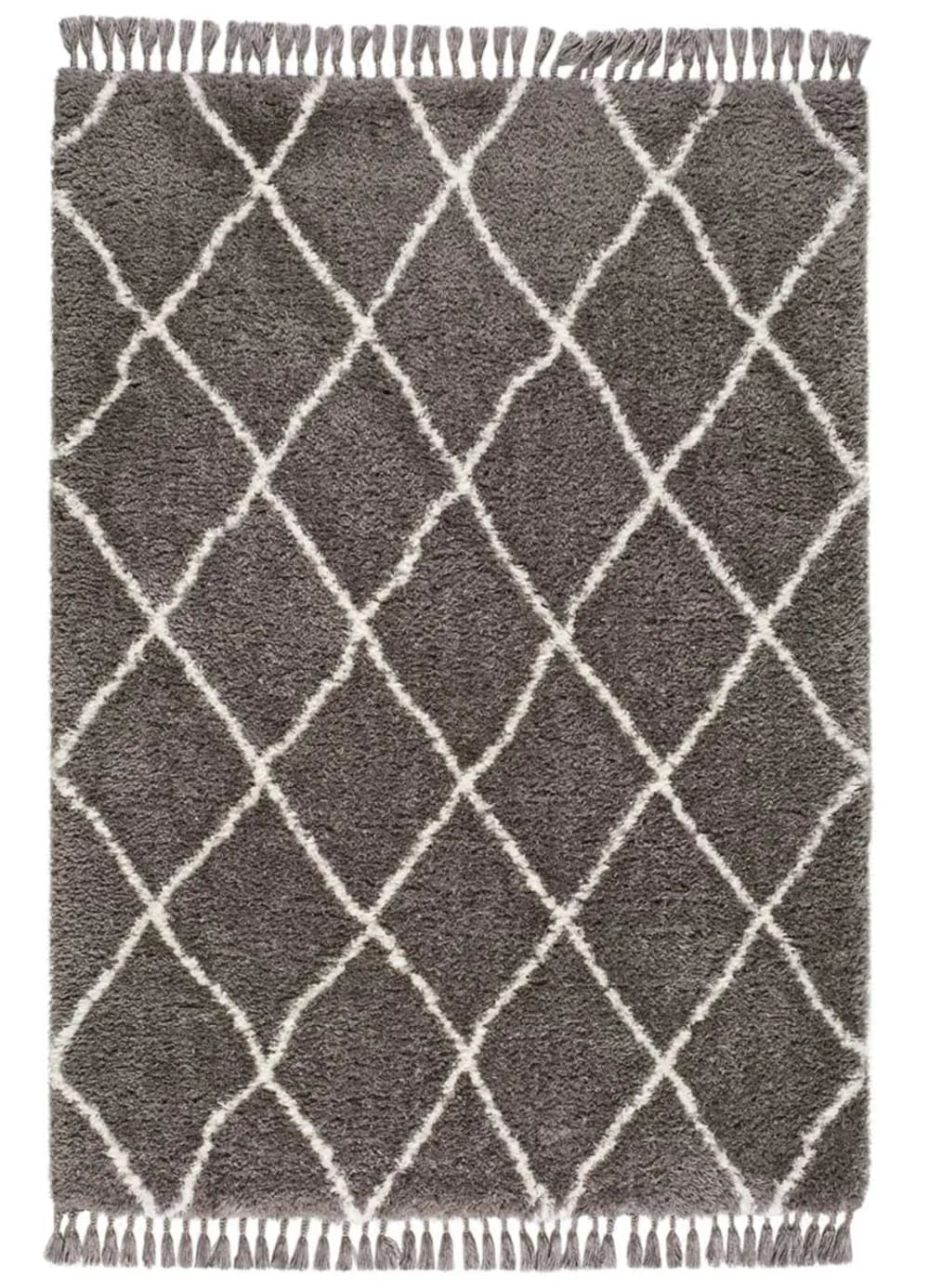 Tapis shaggy uni gris