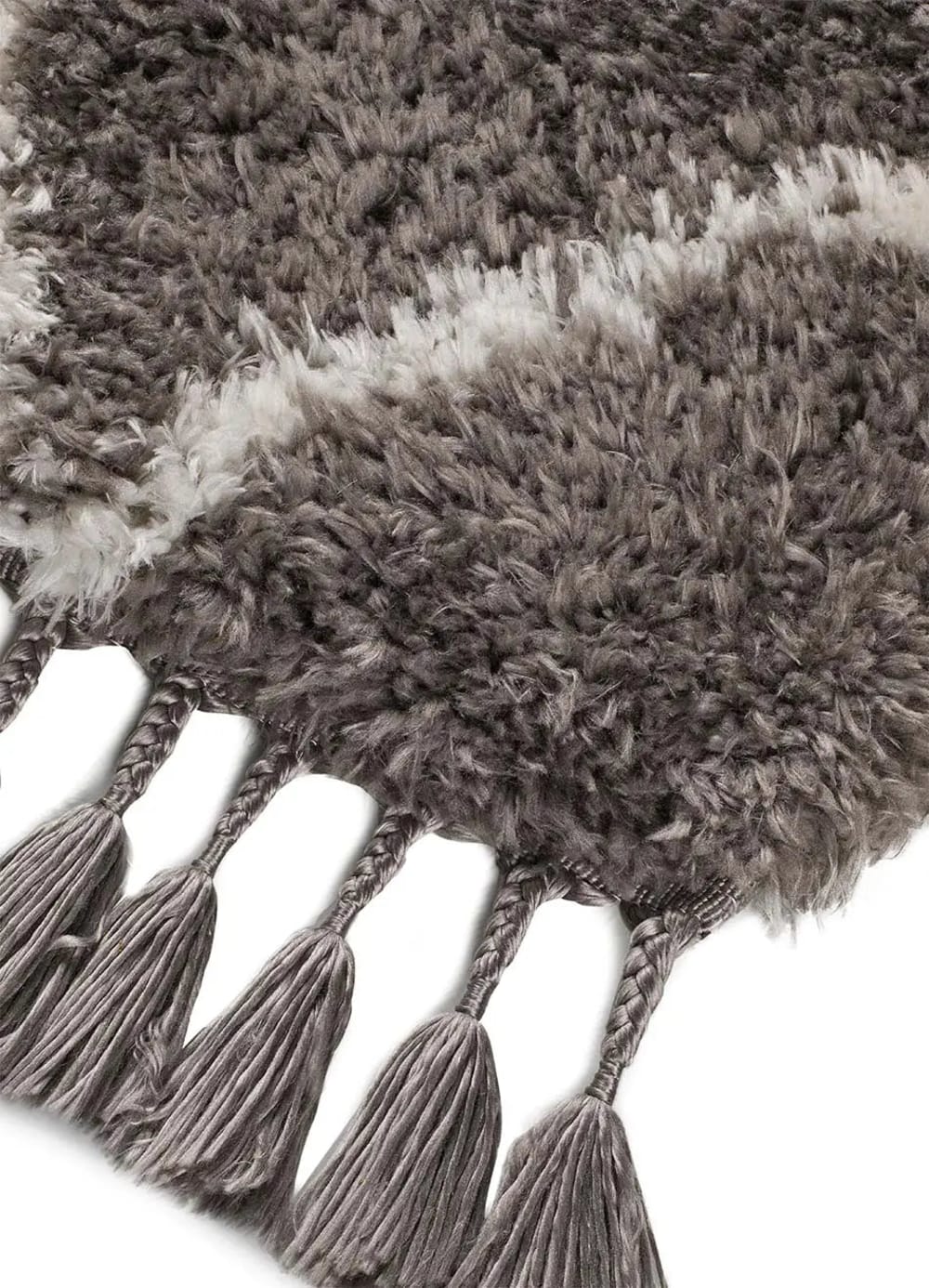 Tapis shaggy uni gris 140x200 cm — vue 4