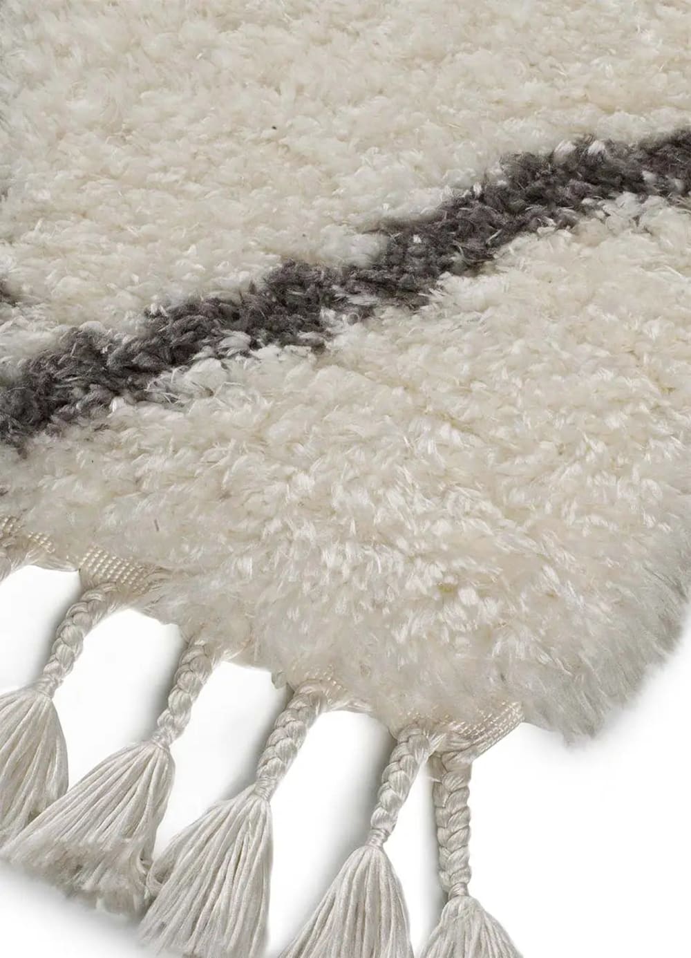 Tapis shaggy uni blanc 140x200 cm — vue 4