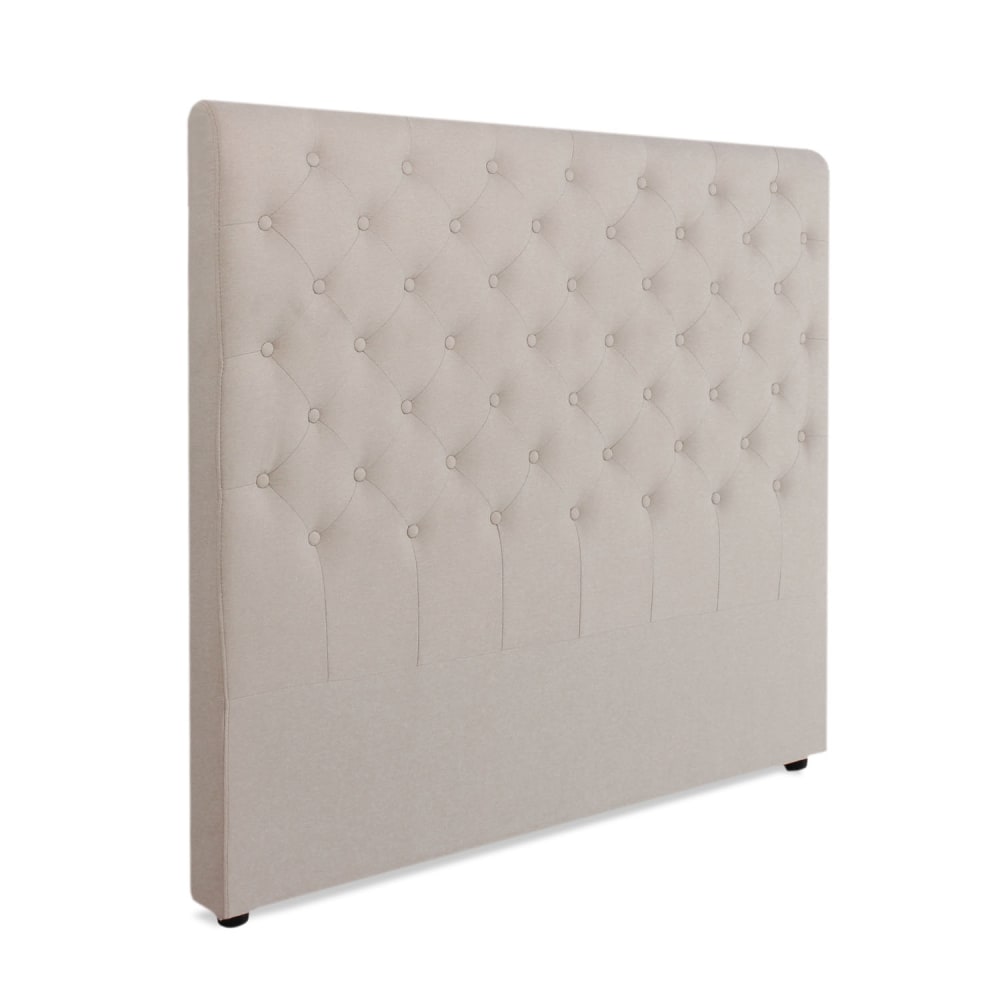Tête de lit capitonnée en tissu beige 140cm - Maisons du Monde