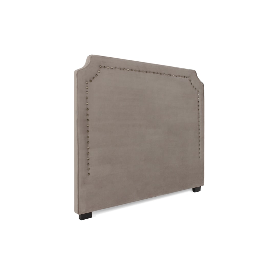 Tête de lit en velours taupe 140cm