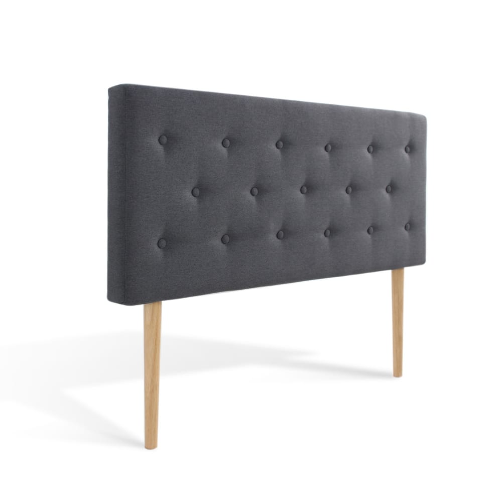Tête de lit capitonnée en tissu gris foncé 140cm