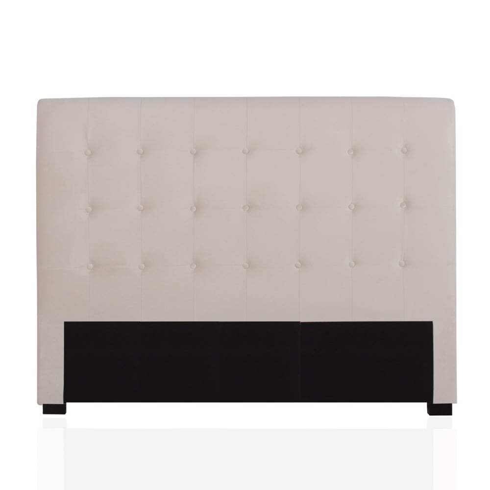 Tête de lit capitonnée en velours beige 160cm