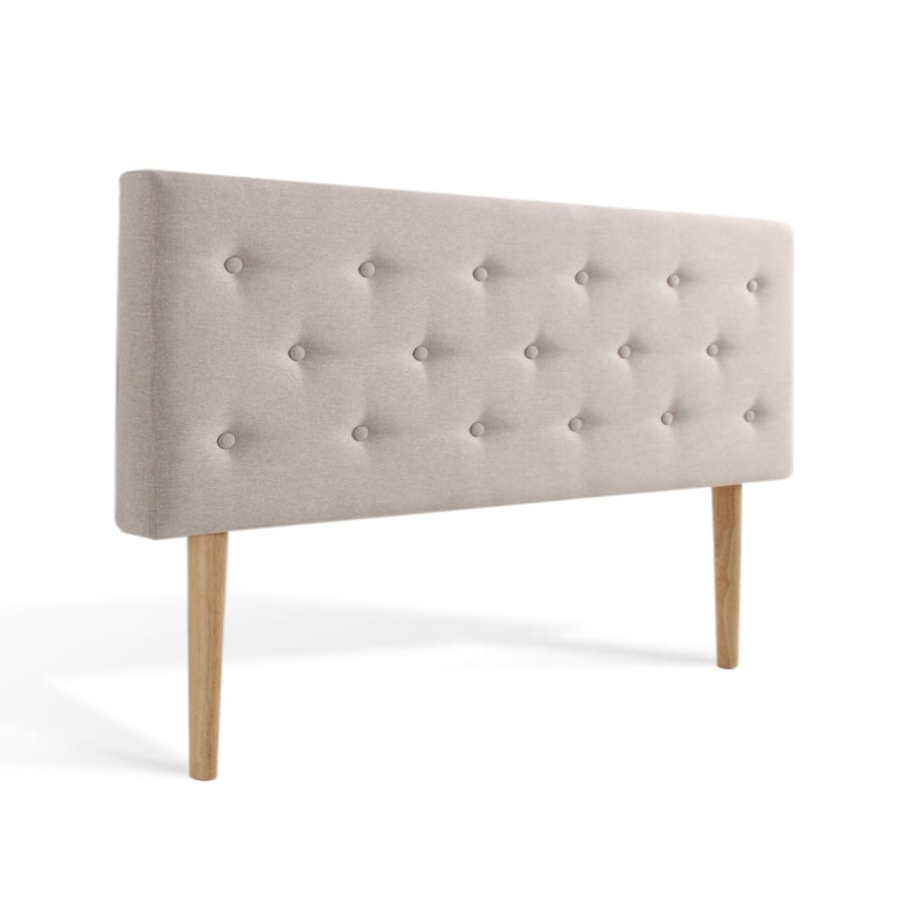 Tête de lit capitonnée en tissu beige 160cm