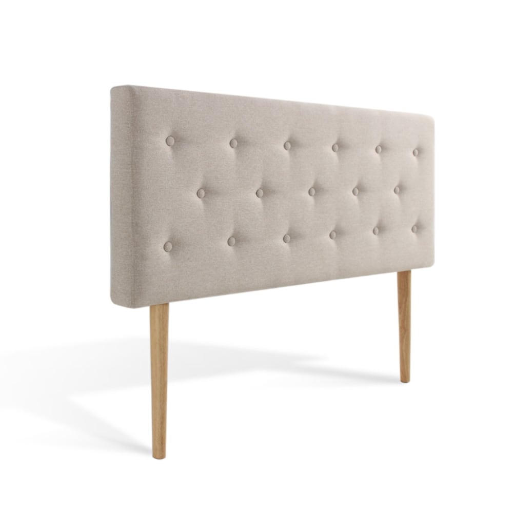 Tête de lit capitonnée en tissu beige 140cm
