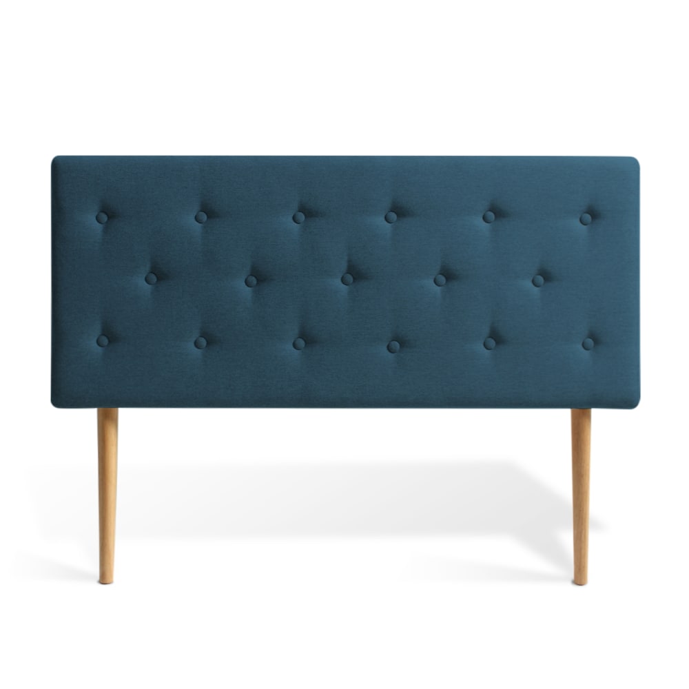 Tête de lit capitonnée en tissu bleu canard 140cm