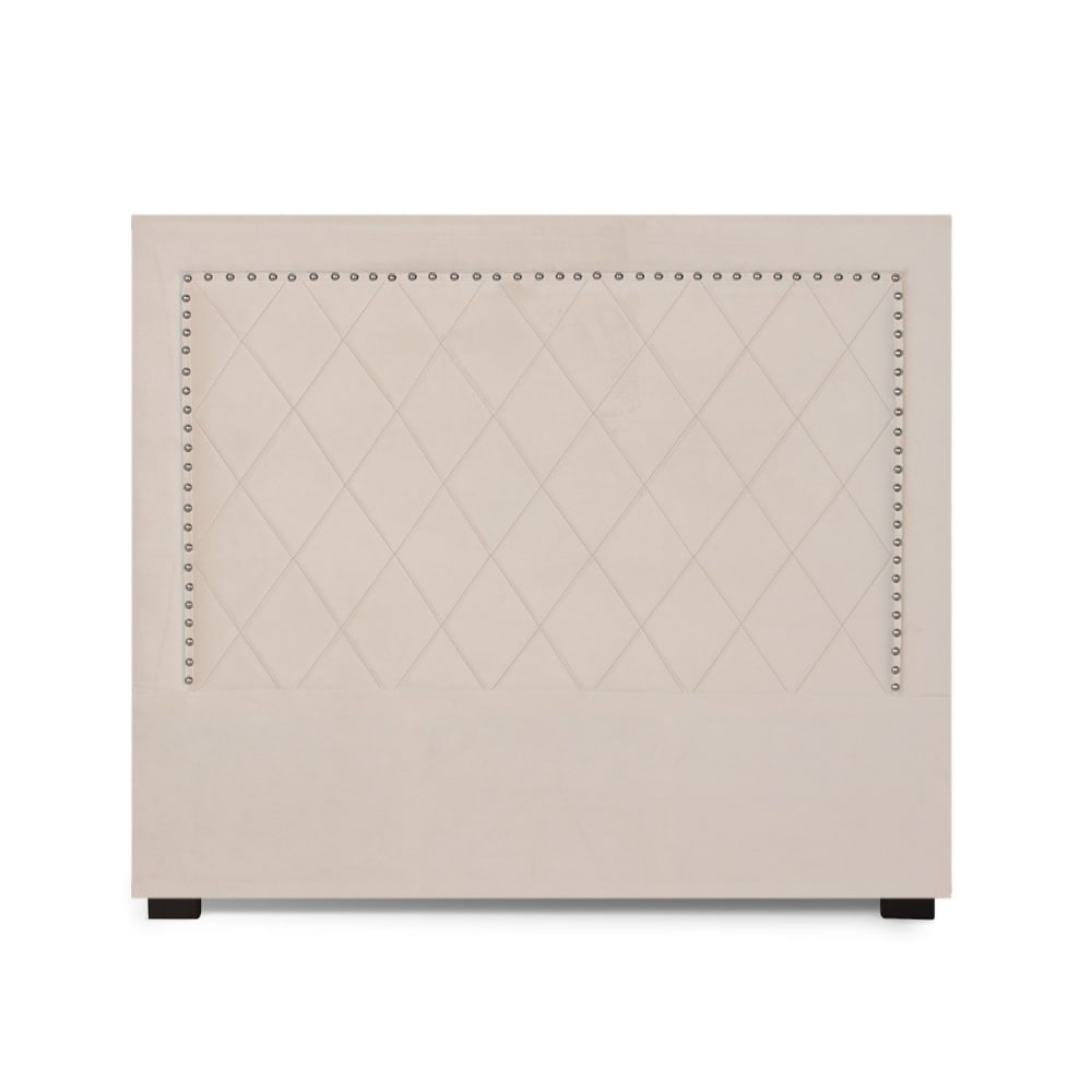 Tête de lit en velours beige 140cm