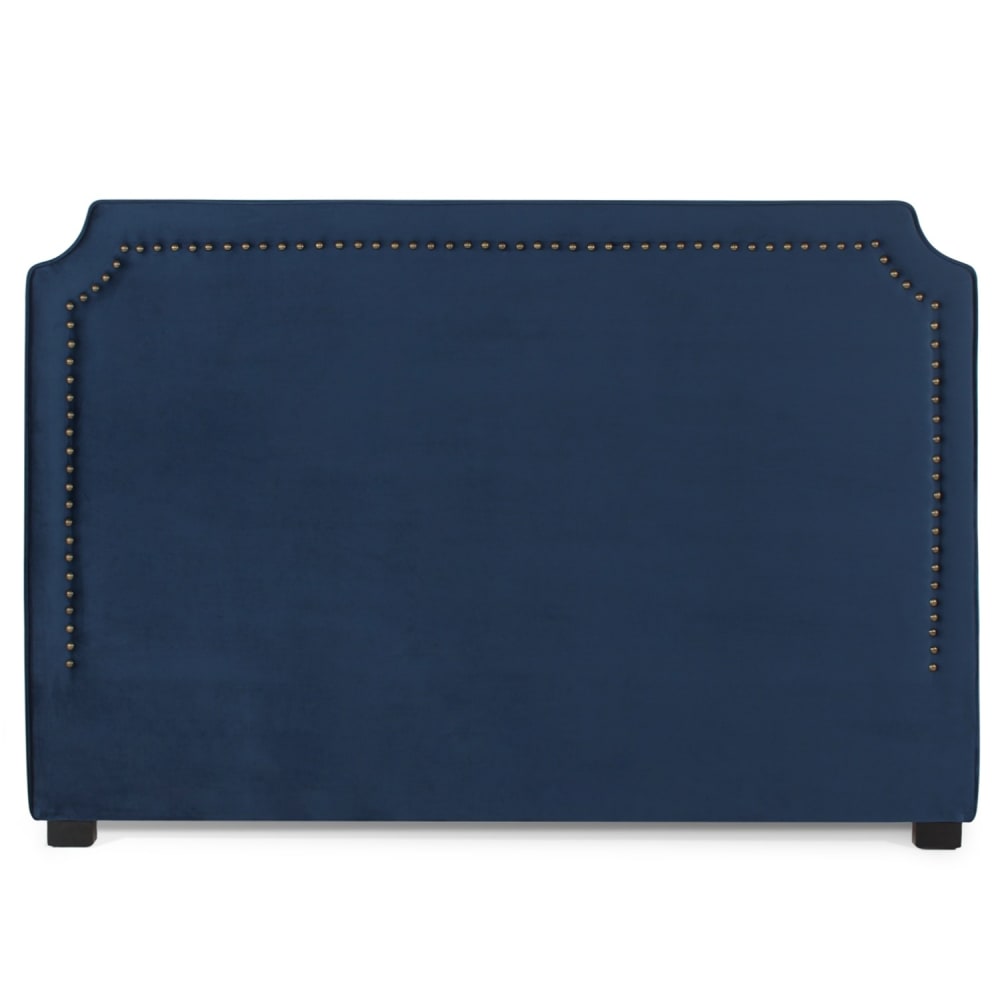 Tête de lit en velours bleu foncé 180cm