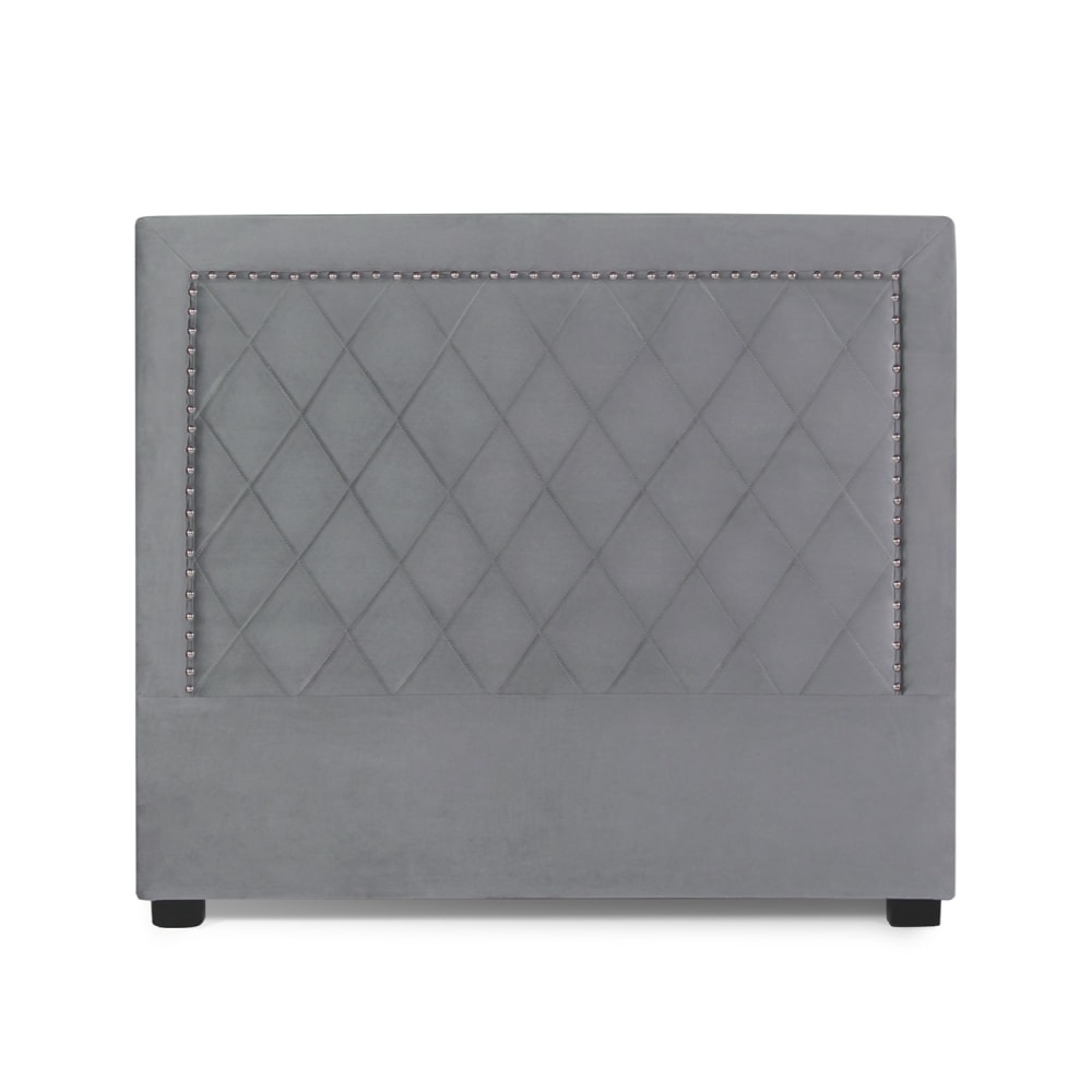 Tête de lit en velours gris argent 140cm