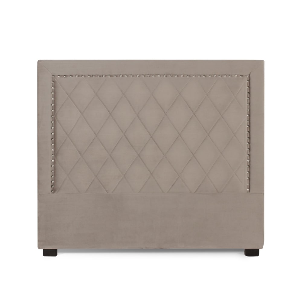 Tête de lit en velours taupe 140cm