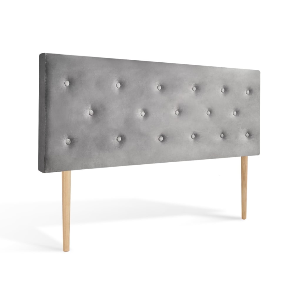 Tête de lit capitonnée en velours gris 160cm