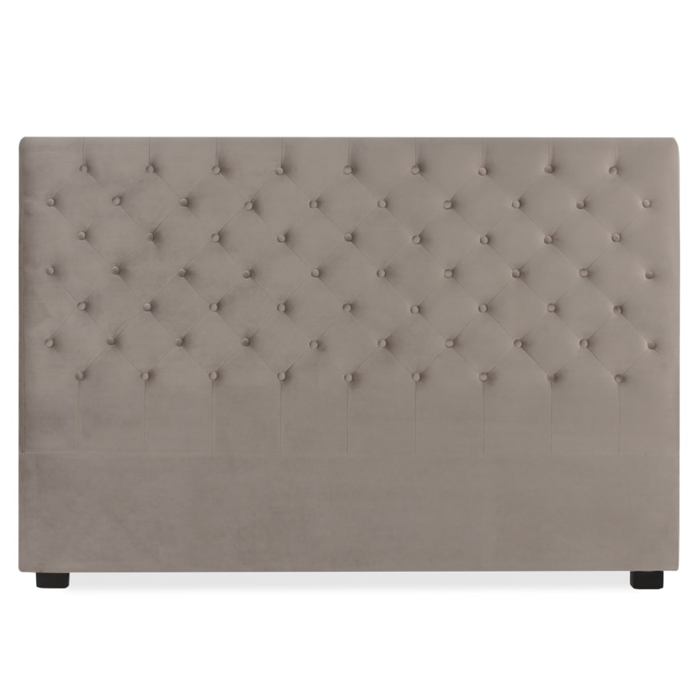 Tête de lit capitonnée en velours taupe 180cm
