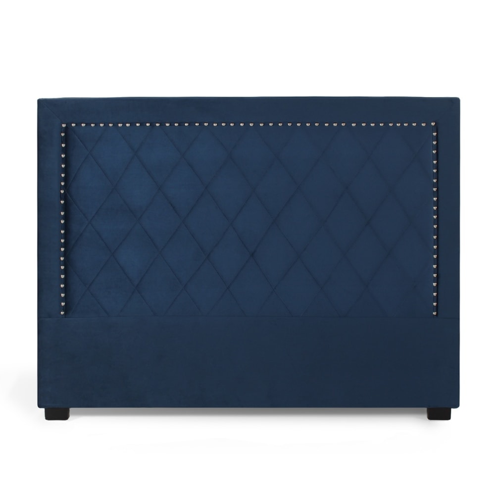 Tête de lit en velours bleu foncé 160cm