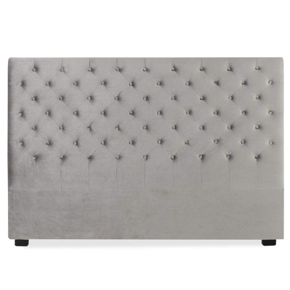 Tête de lit capitonnée en velours gris 180cm