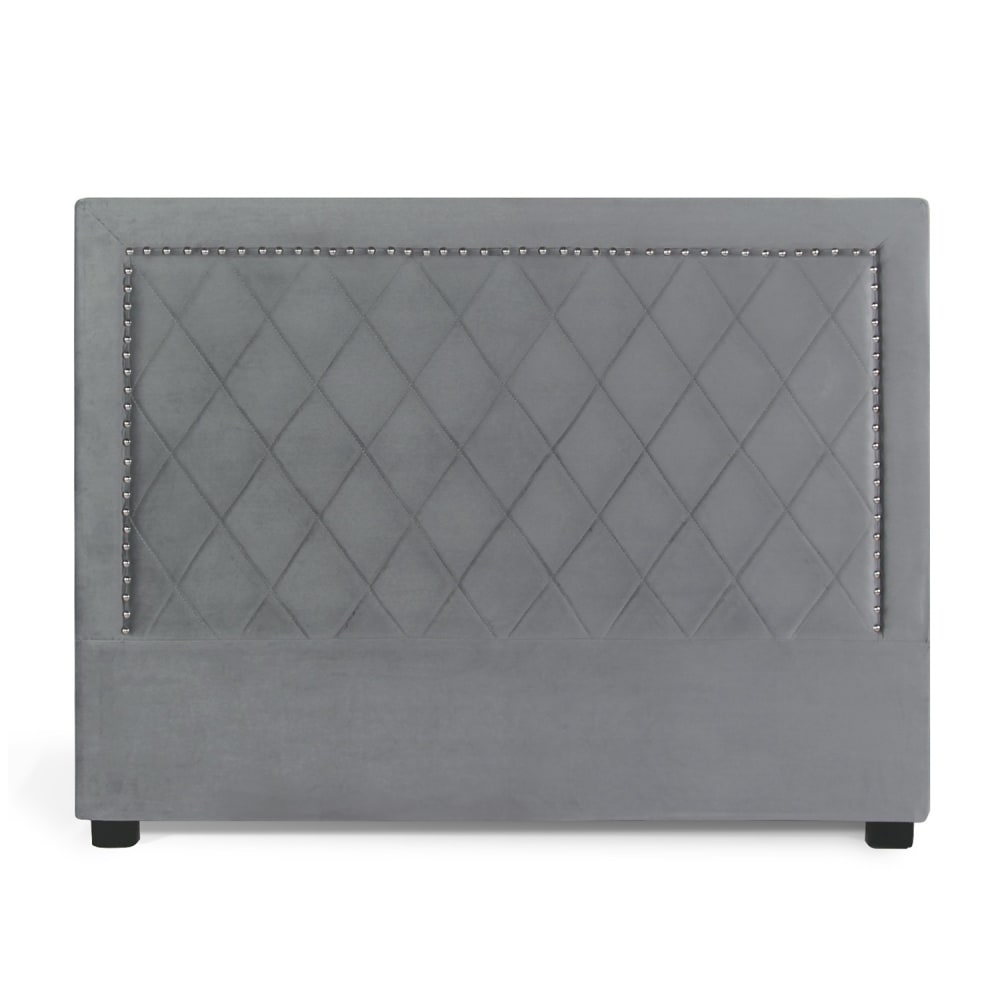 Tête de lit en velours gris argent 160cm