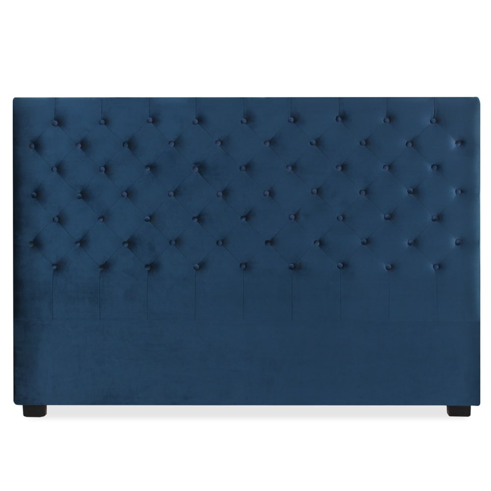 Tête de lit capitonnée en velours bleu foncé 180cm